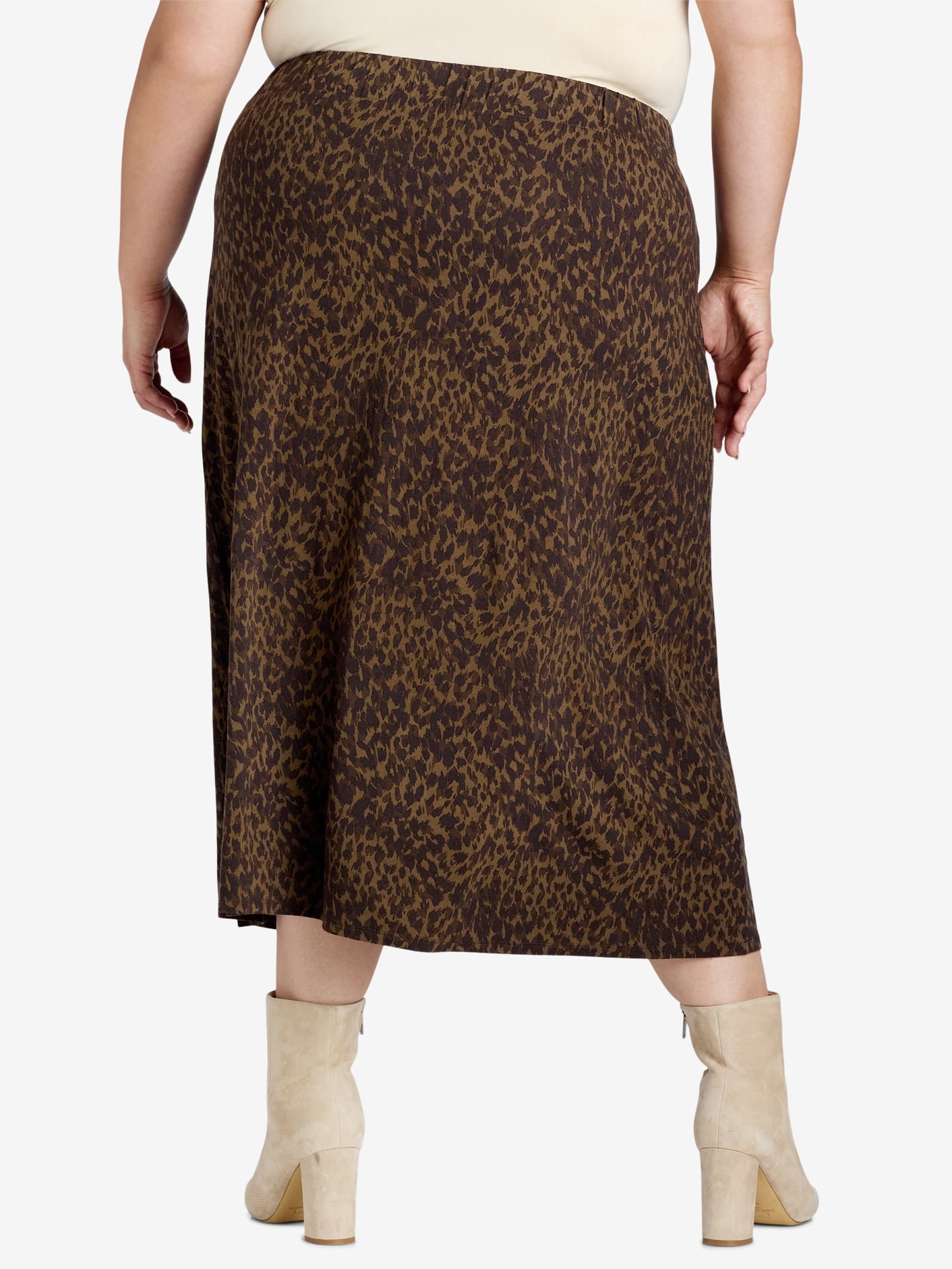 Terra & Sky Women's Plus Size Knit Midi Skirt, Sizes 0X-4X
