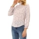 thumbnail image 4 of Blusa floral de manga larga con cuello fruncido y volantes para mujer INSPIRE CHIC XL Rosa, 4 of 6