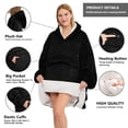 thumbnail image 2 of Heated Wearable Blanket, Oversized Wearable Heated Blanket for Adult, Sherpa Fleece Blanket Hoodie, 2 of 8