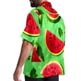 thumbnail image 3 of Watermelon Men's Short Sleeve Casual Printed Button Down Beach Shirts, 3 of 6