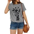 thumbnail image 2 of Giraffe Print Graphic Short Sleeve T-Shirt Plus Size Women Tops, 2 of 5