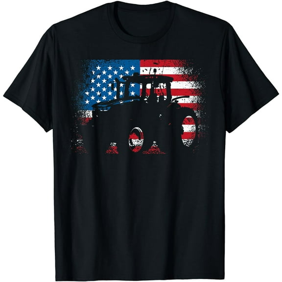 Tractor USA Flag design for Patriotic Farmer T-Shirt