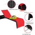 thumbnail image 6 of Gymax Adjustable Rattan Patio Recliner Chaise Lounge Chair w/ Red Cushion, 6 of 9