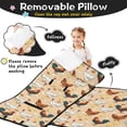 thumbnail image 3 of Rooster and Egg Brown Pattern Teens Toddler Nap Mat with Pillow, Sleeping Mat Bag for Preschool Daycare 59"x22", 3 of 6