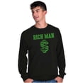 thumbnail image 5 of Cool Rich Man Dollar Sign Money Men's Long Sleeve Tee T Shirt Brisco Brands M, 5 of 6