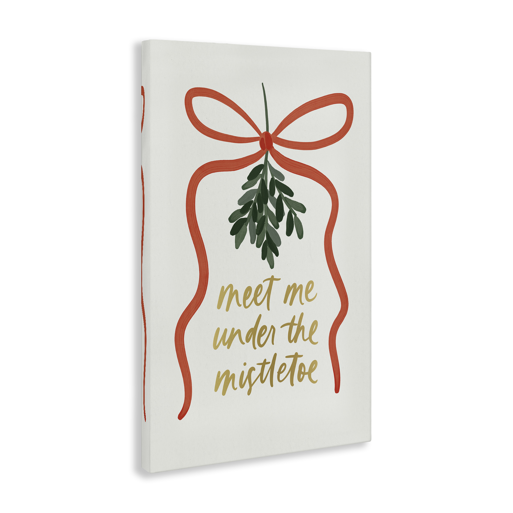 Stupell Industries Under Mistletoe Christmas Holiday Painting Gallery Wrapped Canvas Art Prints Wall Art, 16 x 24