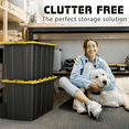 thumbnail image 4 of 4 PACK of X-Large 23 Gallon Plastic Storage Bin Tote Organizing Container with Secure Latching Lids, Stackable, Extra Strength Clear with Built in Handle - Black and Yellow, 4 of 5