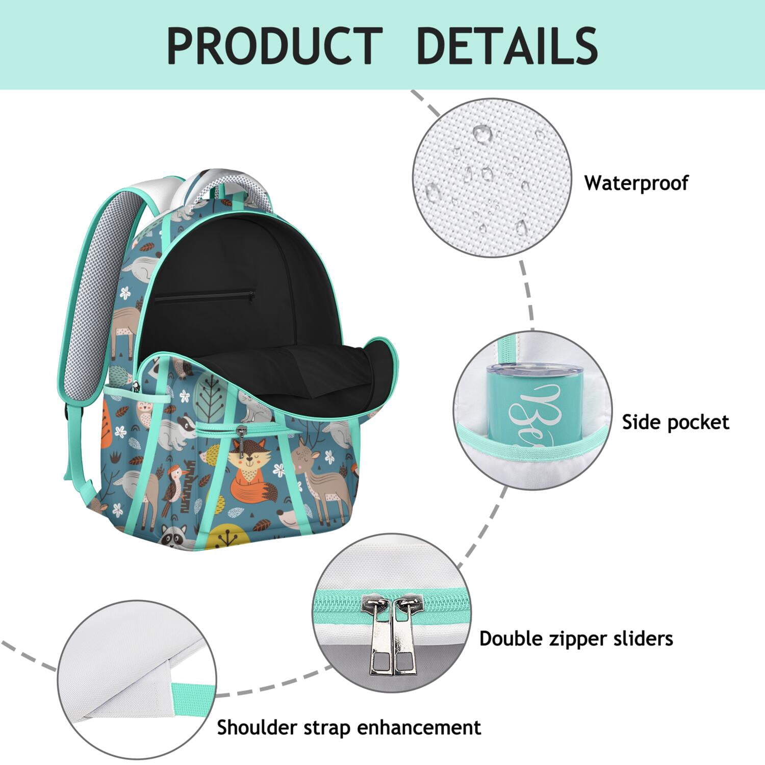 Cute Badger Themed Backpack - Waterproof & Lightweight School Bag for College, Stylish Laptop Backpack for Teens, Durable Bookbag for Daily Use