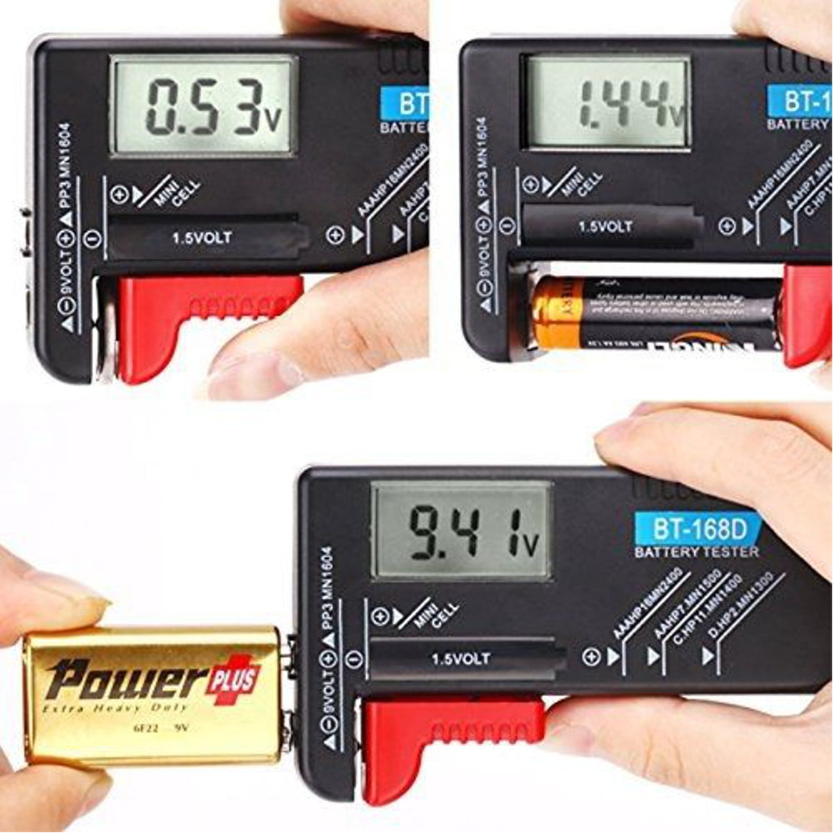 New Indicator Universal Battery Cell Tester AA AAA C/D 9V Volt Button Checker 