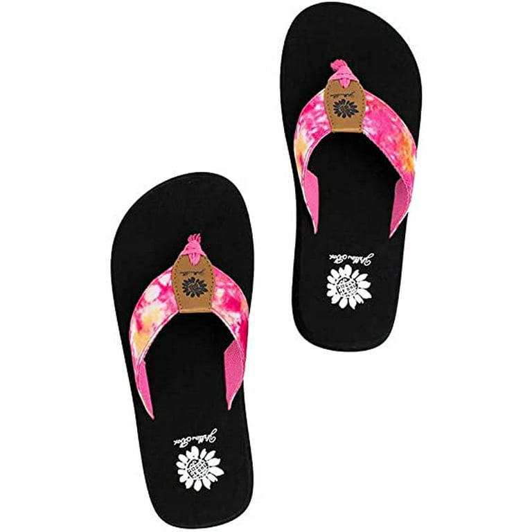Yellow Box Falit Women's Tie Dye Flip Flop Thong Sandals Pink Size 8