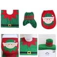 thumbnail image 3 of Juego de funda y alfombra para asiento de inodoro de Papá Noel, divertidas decoraciones navideñas para baño, 3 of 5