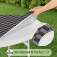 thumbnail image 5 of Gray and Black Checkerboard Pattern Round Fitted Tablecloth with Elastic Edge,Dining Table Cover Waterproof,Outdoor Round Tablecloth for Camping,Dining,Indoor and Outdoor, 5 of 7