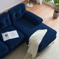 thumbnail image 3 of 82.6" Modern Sectional Sofas Couches,L Shaped Velvet Sofa Couch for Living Room,Bedroom,Blue, 3 of 7