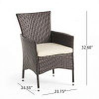 Dining Chairs Set of 2, Outdoor Clementine PE Wicker Patio Dining Chairs for Patio Garden, Multibrown