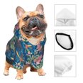 thumbnail image 3 of Fotbe Colorful Flowers Print Small Dog Sweater Hoodies Pet Grey Hooded Soft Fleece Sweatshirts with Pocket Fall Winter Puppy Cat Sweaters Warm Clothes-Large, 3 of 7