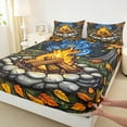 thumbnail image 3 of Feelyou Jungle Adventure Child Queen Sheet Sets, Rustic Farmhouse Flat Sheet, Mystic Camping Lover Queen Fitted Sheet, Luxury Bedroom Decor, 4 Pieces, 3 of 7