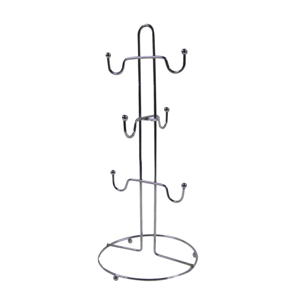 Stainless Steel 6 Coffee Mug Holder Tea Cup Stand Metal Storage Rack