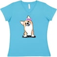 thumbnail image 3 of Inktastic Corgi Puppy Girl Women's V-Neck T-Shirt, 3 of 5