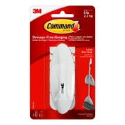 Command Wire Hook, White, Large, 1 Hook, 2 Strips/Pack