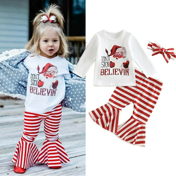 Conjunto de ropa de Navidad para ninas de 1 a 6 anos Cosplay de piel de Papa Noel con lentejuelas camisetas de manga corta con hombros descubiertos y pantalones disfraz para ninos