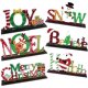 thumbnail image 5 of Decoración de mesa navideña, Feliz Navidad Muñeco de nieve Alegría Reno de Santa Creer Centro de mesa, Decoración de mesa navideña para fiesta, Decoración navideña, JAMW Sencillez, 5 of 5
