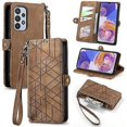 thumbnail image 1 of For Samsung Galaxy A23 5g Geometric Zipper Wallet Side Buckle Leather Phone Case(pink), 1 of 5