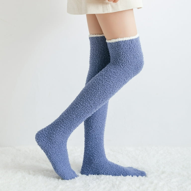 Winter Home Warm Solid Warm Socks High Socks Thigh-High Knee Fuzzy