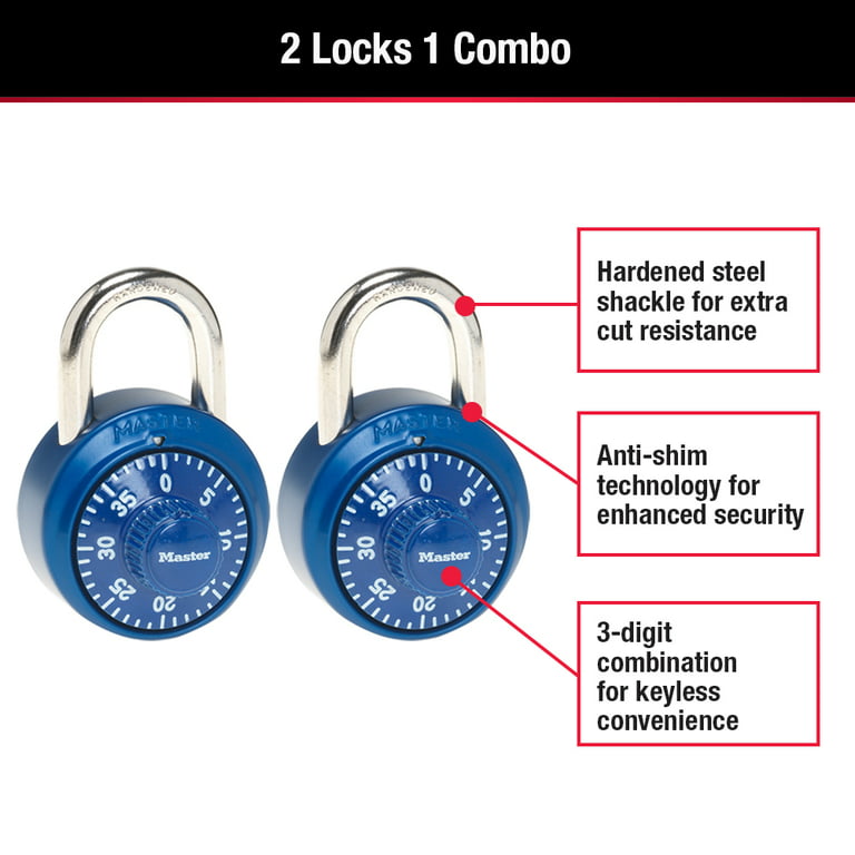 Master Lock Metal 64 mm (2-1/2 in) Resettable Combination Lock, 21 mm  (13/16 in) Shackle