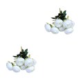 thumbnail image 4 of Matsuzay Decoración de boda fácil - Ramo de flores artificiales Flores artificiales de seda anchas Elegante blanco 2piezas, 4 of 6