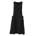thumbnail image 6 of Yangnuo Women's Washed Wrinkle Cotton Linen Dress Ladies Crew Neck Sleeveless Casual Maxi Dress with Buttons & Side Pockets, Solid Loose Fit. Black L, 6 of 6