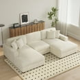 thumbnail image 6 of UIXE 118" Modular Sectional Sofa, U Shaped Cloud Couch for Living Room Modern Upholstered Deep Seat Couch, 3-Seat, White, 6 of 8