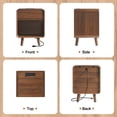 thumbnail image 6 of Nightstand, Bed Side Table with Charging Station, Round Corner Wood Nightstand, Bedroom Nightstand, Walnut, 6 of 7