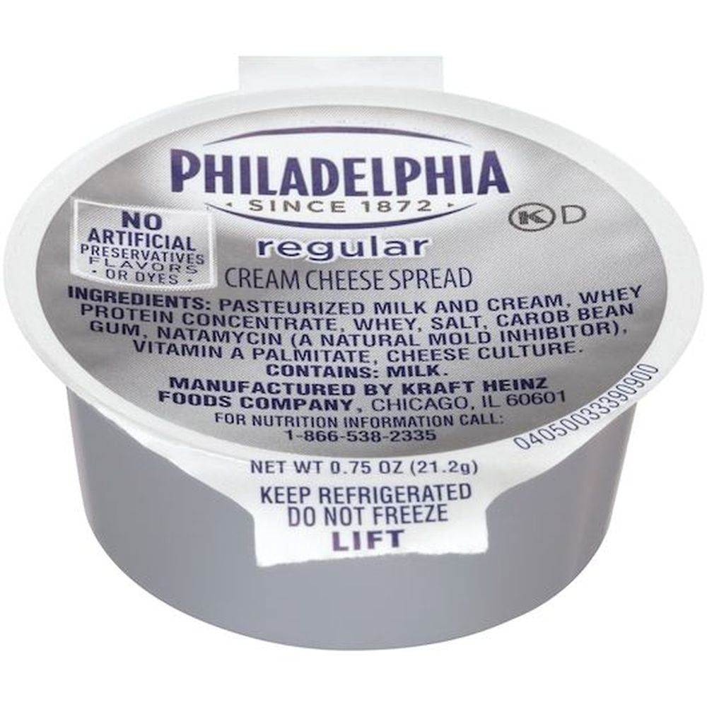 Philadelphia Original Cream Cheese Cup, 3/4 Ounce -- 100 per Case.