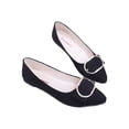 thumbnail image 3 of Colisha Ladies Anti-Slip Pointed Toe Dress Shoe Walking Casual Flat Shoes Women Cozy Buckle Loafers Black 8, 3 of 8