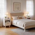 thumbnail image 5 of CQSXDA 2 Pack Fluted Wood Nightstands with Drawer and Open Storage, Modern Bedroom Bedside Side End Tables for Home Decor, White, 5 of 21