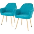 thumbnail image 1 of FDW Metal Arm Dining Chairs, Blue (Set of 2), 1 of 7