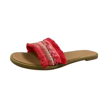 

Sandles Womens Sandals Women s Ladies Fashion Casual Sandals Shoes Outdoor Flip Flops Beach Wedges Slippers Red
