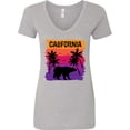 thumbnail image 3 of Inktastic California Sunset Vacation Beach Women's V-Neck T-Shirt, 3 of 5