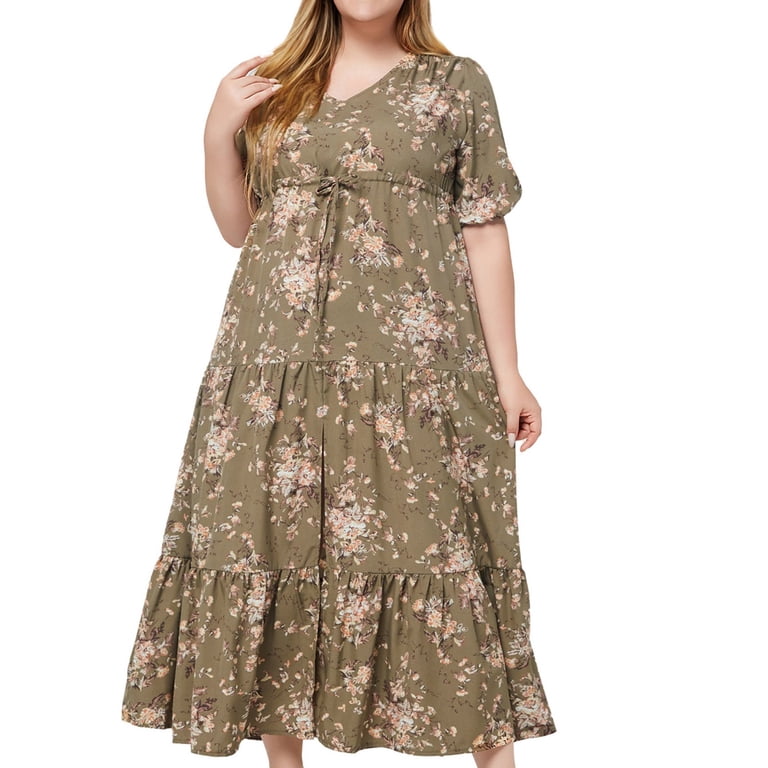 green emerald velvet dress PinkBlush Olive Sash Tie Wrap Plus Maxi Dress main image 0