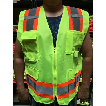 

Surveyor Solid Lime Two Tones Safety Vest ANSI/ ISEA 107-2015 Size Medium