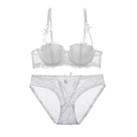

Girl s 1/2 Cup Sexy Lace Gathered Underwired Bra+Panty Underwear Suit