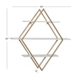 thumbnail image 4 of DecMode 20" x 6" 3-Tier Gold Geometric Wall Shelf with Diamond Shape, 4 of 13