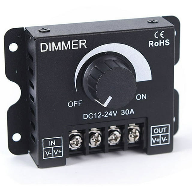 Ndcxsfigh Regulador LED 30A DC12V 24V 360W Perilla Ajuste Brillo para Luces LED