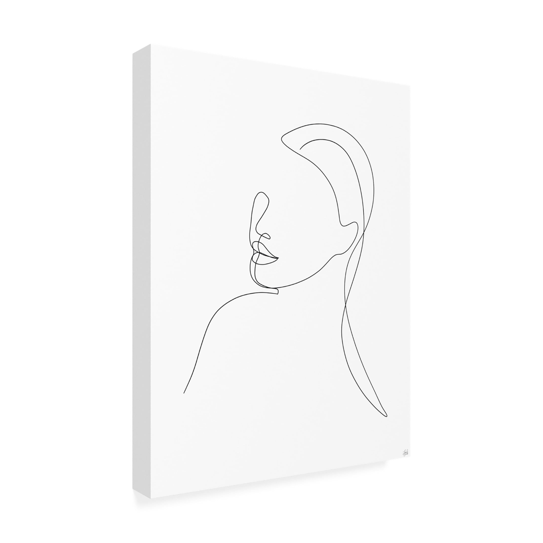 Canvas Wall Art - Line and Brush 'Line Lady Portrait 1' Wall Art for Living Room, Bedroom, or Office Décor by Trademark Fine Art - 35 x 47 Inches