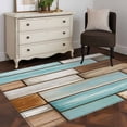 thumbnail image 3 of Blue Brown Vintage Area Rugs 4'x6', Washable Small Throw Rugs for Office Bathroom, Retro Farmhouse Elegant Pastoral Indoor Outdoor Rug Non-Slip Low Pile Carpet Runner Reversible Floor Mats, 3 of 8