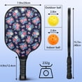 thumbnail image 3 of Pickleball Paddles Set,Pioneer Flower Floral Print Pattern Fiberglass Surface Pickleball Racket Set with 2 Indoor Outdoor Pickleball Balls and Pickleball Bag,Pickle-ball Equipment, 3 of 6