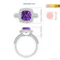 thumbnail image 4 of ANGARA Natural Twisted Rope Cushion 2.2 ct Amethyst Halo Ring in 14K White Gold for Women (Size-8mm) | February Birthstone, Birthday, Anniversary, Jewelry Gift for Women | Natural Amethyst Ring, 4 of 9