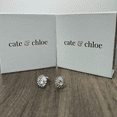 thumbnail image 6 of Cate & Chloe Ellee 18k White Gold Plated Stud Earrings with Simulated Diamond Crystals for Women, 6 of 9