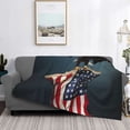 thumbnail image 2 of Yiaed American Flag Print Blanket Throw Blanket Soft Cozy Flannel Blanket for Home Bed Sofa Couch Chair-50"x40", 2 of 6