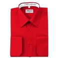 thumbnail image 2 of Berlioni Italy Men's Convertible Cuff Solid Long Sleeve Dress Shirt Red, 2 of 2